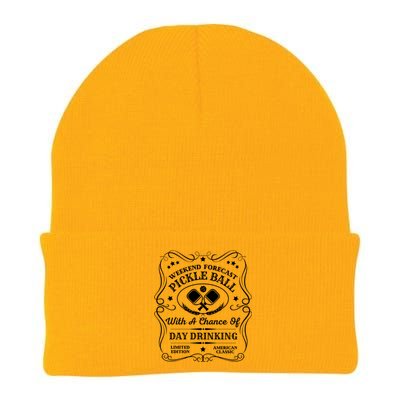 Weekend Forecast Pickleball With A Chance Of Day Ing Cute Gift Knit Cap Winter Beanie