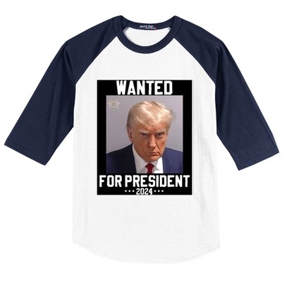 Wanted For President 2024 Baseball Sleeve Shirt