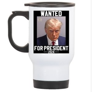 Wanted For President 2024 Stainless Steel Travel Mug