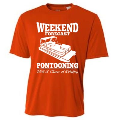 Weekend Forecast Pontooning With A Chance Of Ing Party Gift Cooling Performance Crew T-Shirt