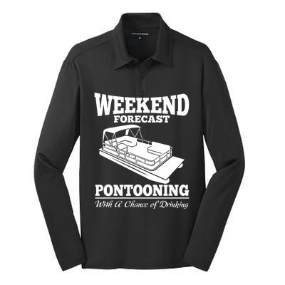 Weekend Forecast Pontooning With A Chance Of Ing Party Gift Silk Touch Performance Long Sleeve Polo