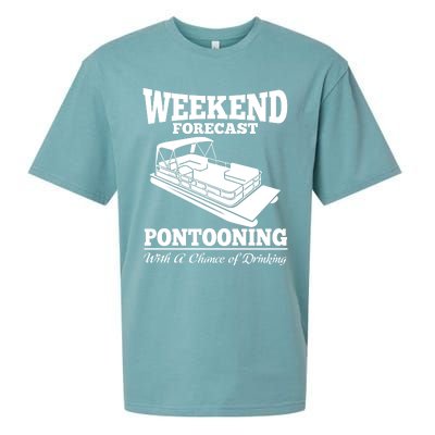 Weekend Forecast Pontooning With A Chance Of Ing Party Gift Sueded Cloud Jersey T-Shirt