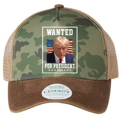 Wanted For President 2024 USA Donald Trump Legacy Tie Dye Trucker Hat