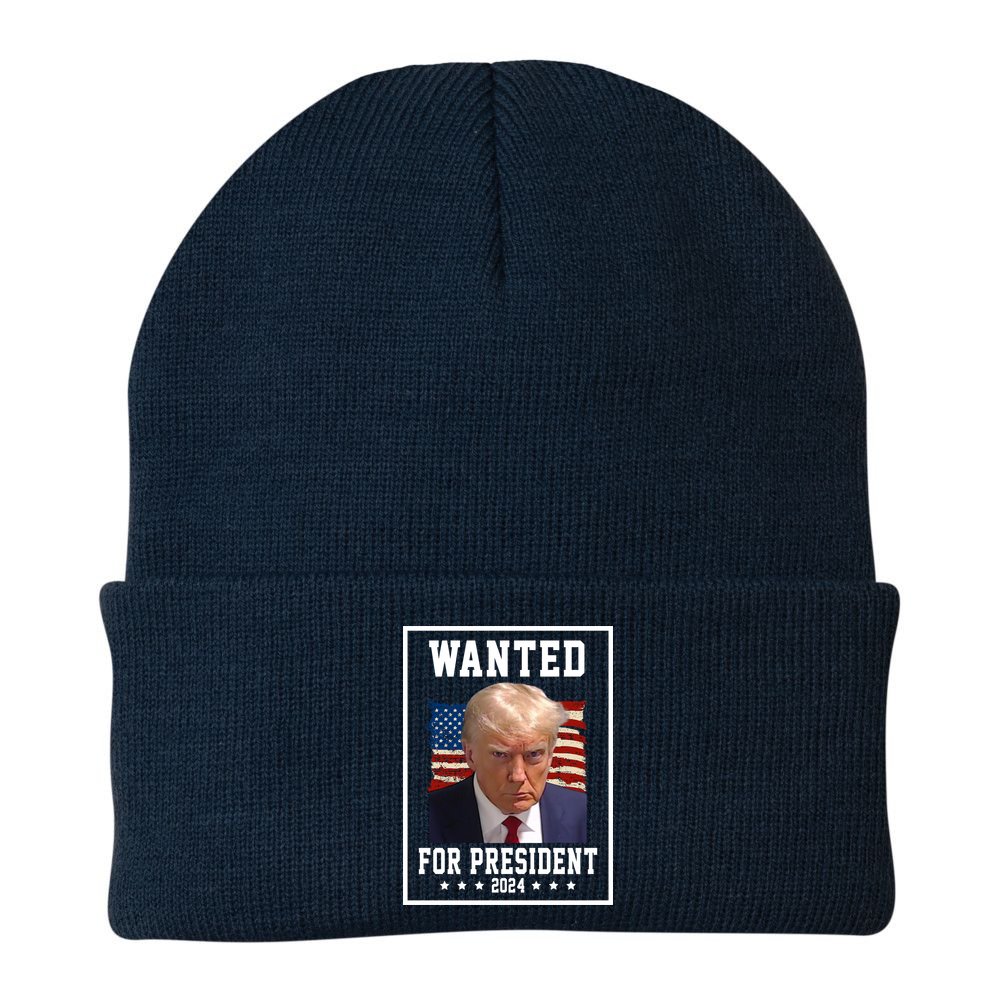 Wanted For President 2024 USA Donald Trump Beanie