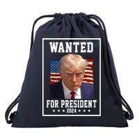 Wanted For President 2024 USA Donald Trump Drawstring Bag