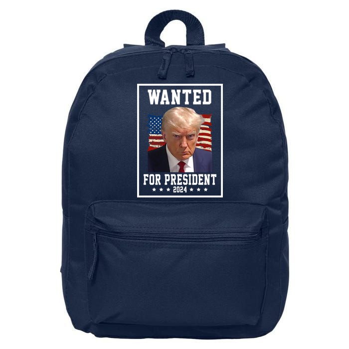 Wanted For President 2024 USA Donald Trump 16 in Basic Backpack