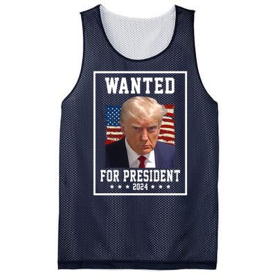 Wanted For President 2024 USA Donald Trump Mesh Reversible Basketball Jersey Tank