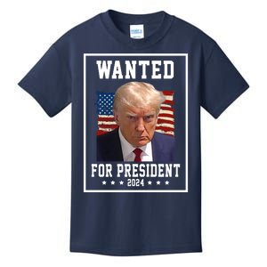 Wanted For President 2024 USA Donald Trump Kids T-Shirt