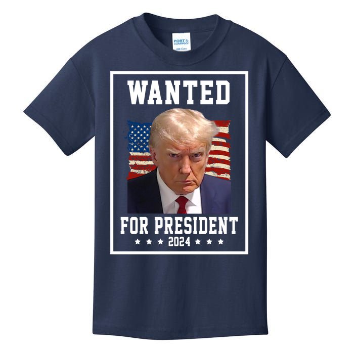 Wanted For President 2024 USA Donald Trump Kids T-Shirt