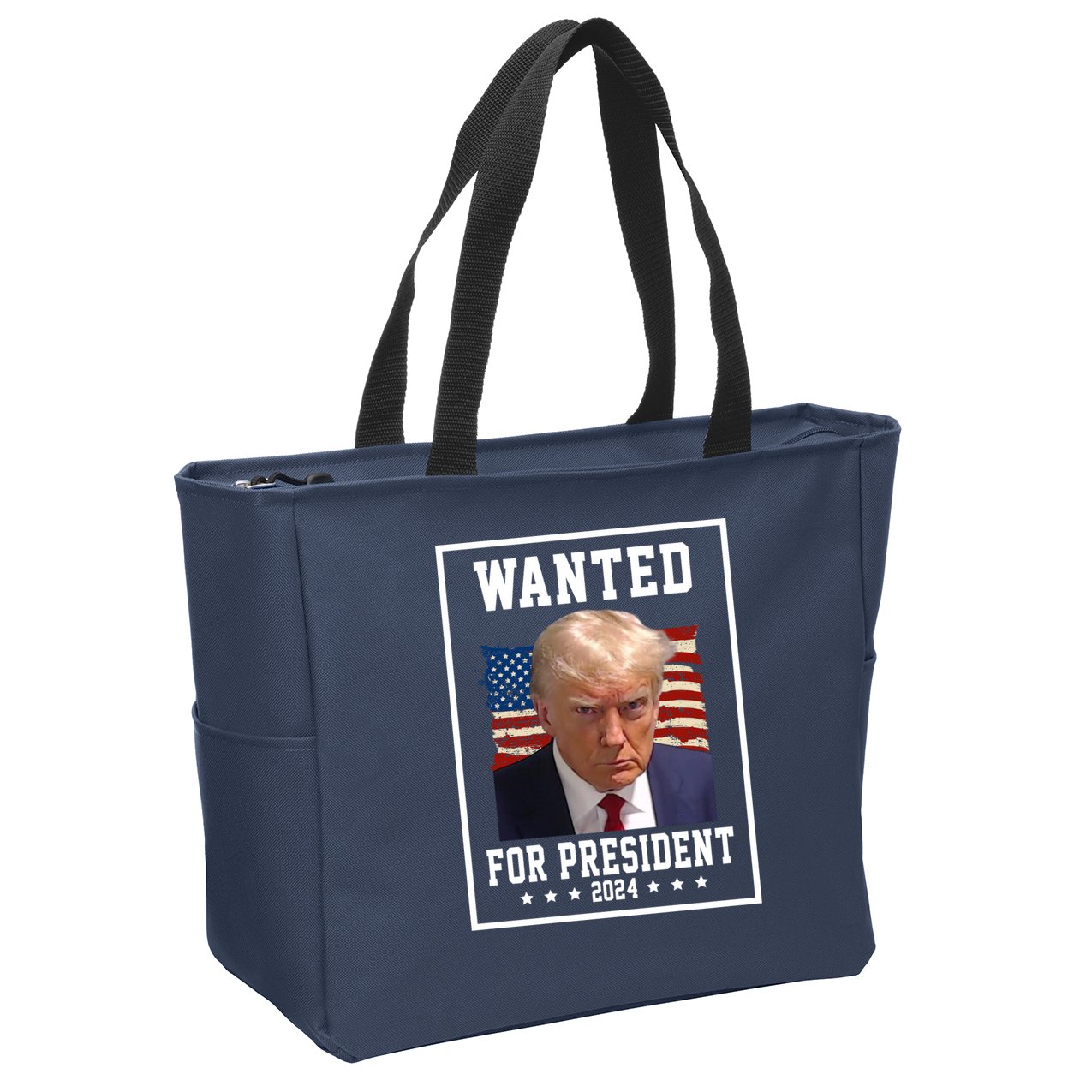 Wanted For President 2024 USA Donald Trump Zip Tote Bag