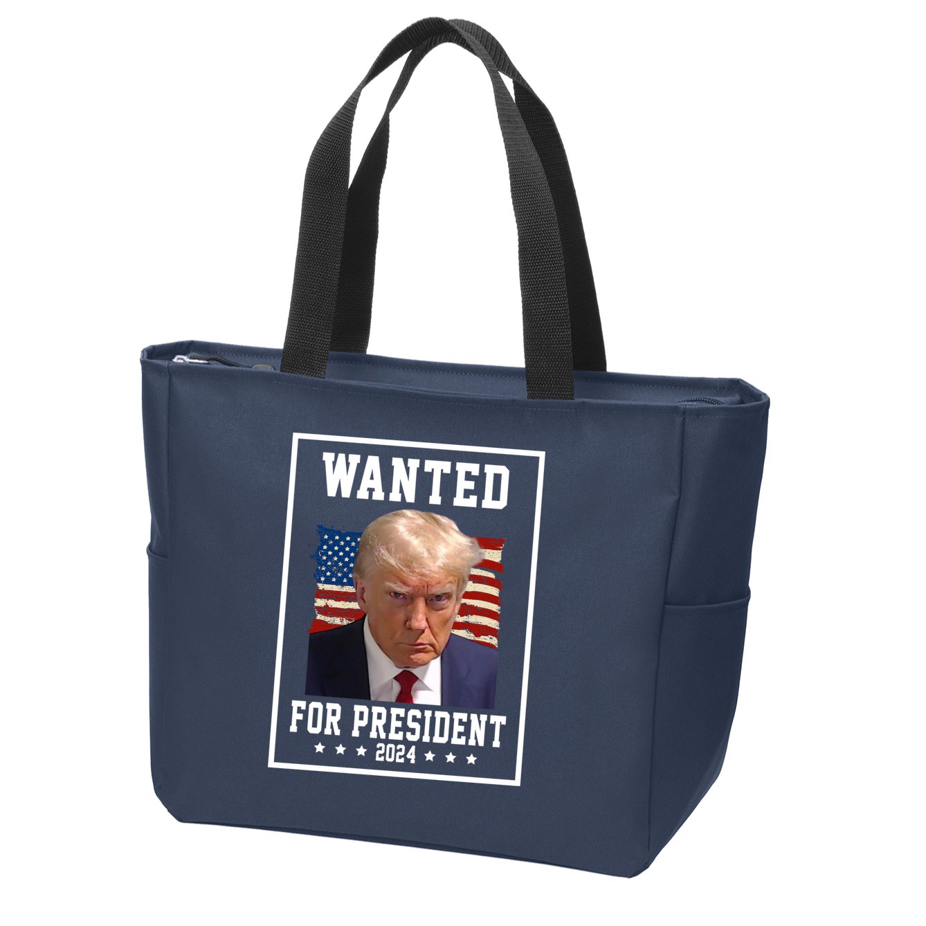 Wanted For President 2024 USA Donald Trump Zip Tote Bag