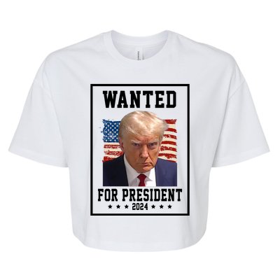 Wanted For President 2024 USA Donald Trump Bella+Canvas Jersey Crop Tee