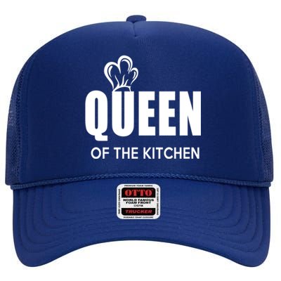 Wholesome Family Queen Of The Kitchen Cooking Gift High Crown Mesh Back Trucker Hat