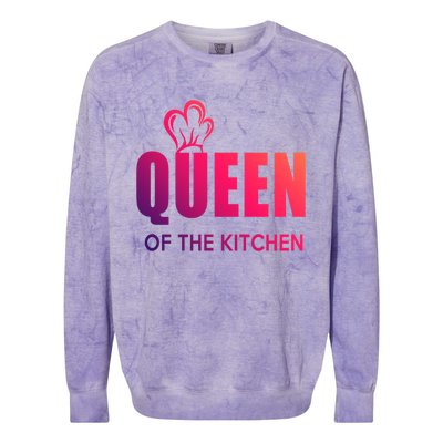 Wholesome Family Queen Of The Kitchen Funny Gift Colorblast Crewneck Sweatshirt