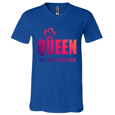 Wholesome Family Queen Of The Kitchen Funny Gift V-Neck T-Shirt