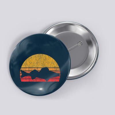 Walleye Fishing Retro Walleye Sauger Fisherman Button
