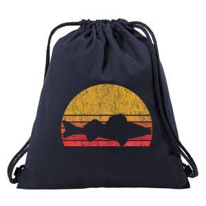 Walleye Fishing Retro Walleye Sauger Fisherman Drawstring Bag