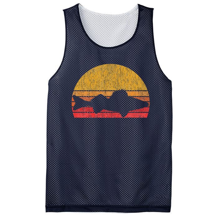 Walleye Fishing Retro Walleye Sauger Fisherman Mesh Reversible Basketball Jersey Tank