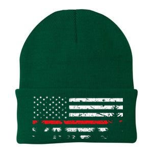 Wildland Firefighter Red Line American Flag Knit Cap Winter Beanie