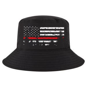 Wildland Firefighter Red Line American Flag Cool Comfort Performance Bucket Hat