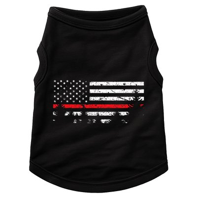 Wildland Firefighter Red Line American Flag Doggie Tank