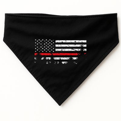 Wildland Firefighter Red Line American Flag USA-Made Doggie Bandana