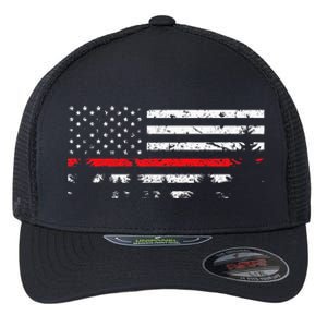 Wildland Firefighter Red Line American Flag Flexfit Unipanel Trucker Cap