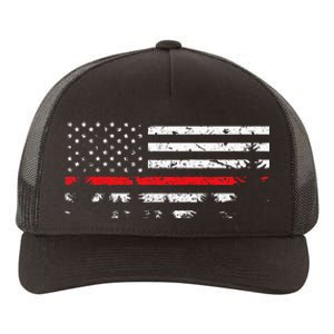 Wildland Firefighter Red Line American Flag Yupoong Adult 5-Panel Trucker Hat