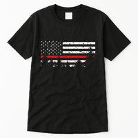 Wildland Firefighter Red Line American Flag Tall T-Shirt