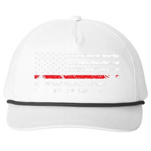 Wildland Firefighter Red Line American Flag Snapback Five-Panel Rope Hat