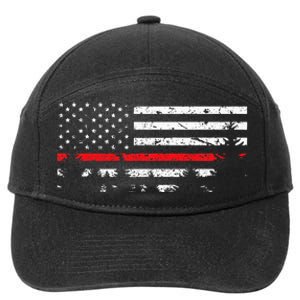 Wildland Firefighter Red Line American Flag 7-Panel Snapback Hat