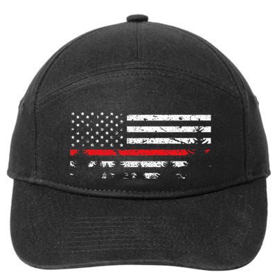 Wildland Firefighter Red Line American Flag 7-Panel Snapback Hat