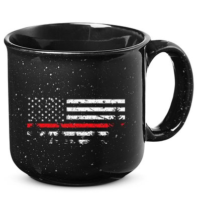 Wildland Firefighter Red Line American Flag 15oz Campfire Ceramic Mug