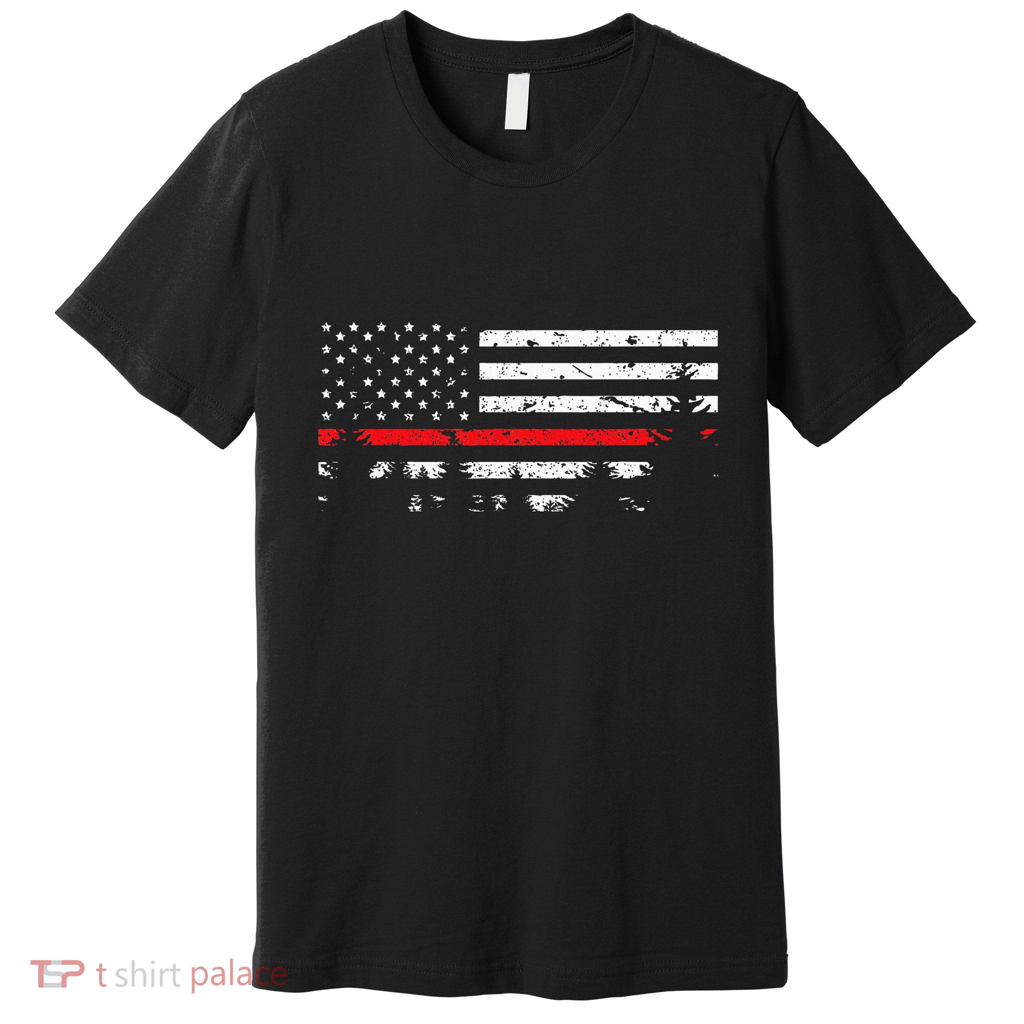 Wildland Firefighter Red Line American Flag Premium T-Shirt