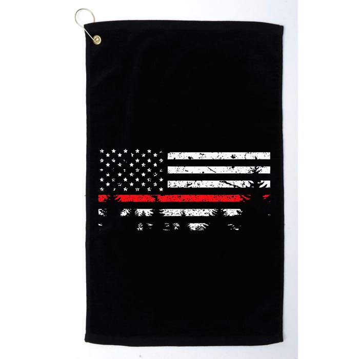 Wildland Firefighter Red Line American Flag Golf Towel