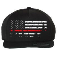 Wildland Firefighter Red Line American Flag Wool Snapback Cap