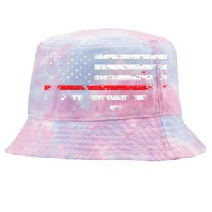 Wildland Firefighter Red Line American Flag Tie-Dyed Bucket Hat