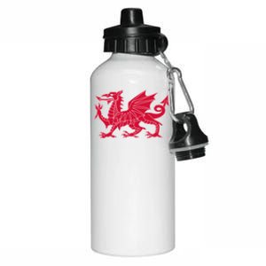 Welsh Flag Red Dragon In Red And White Gift Aluminum Water Bottle