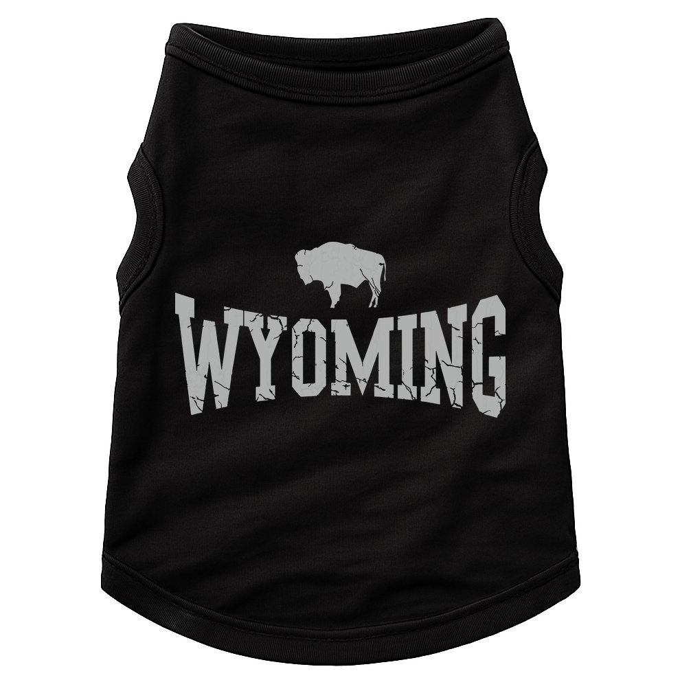Wyoming Flag Retro Home State Vintage Distressed Doggie Tank