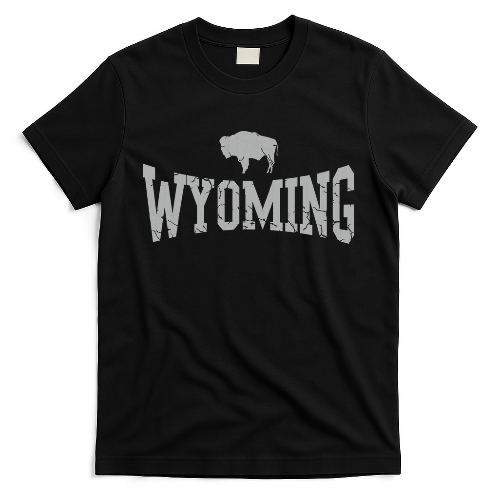 Wyoming Flag Retro Home State Vintage Distressed T-Shirt