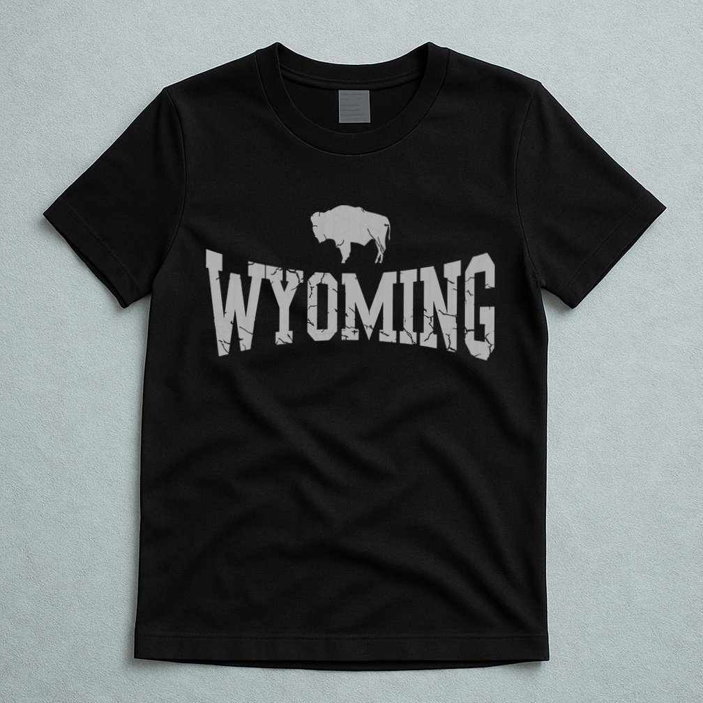 Wyoming Flag Retro Home State Vintage Distressed T-Shirt