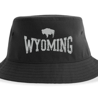 Wyoming Flag Retro Home State Vintage Distressed Sustainable Bucket Hat