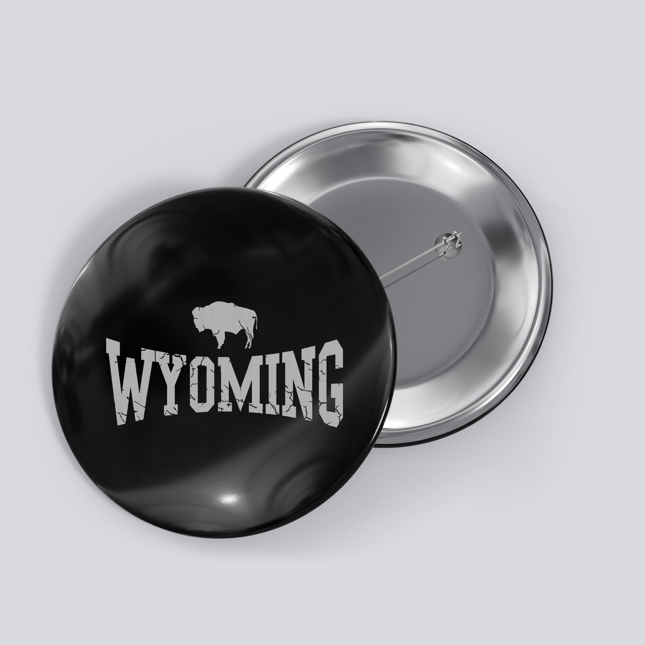 Wyoming Flag Retro Home State Vintage Distressed Button