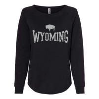 Wyoming Flag Retro Home State Vintage Distressed Womens California Wash Sweatshirt