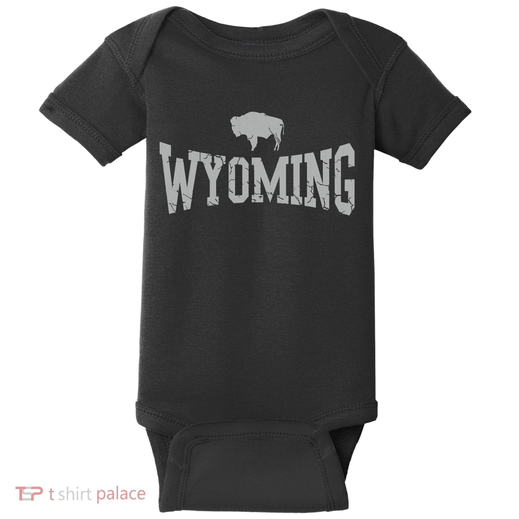 Wyoming Flag Retro Home State Vintage Distressed Baby Bodysuit