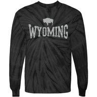 Wyoming Flag Retro Home State Vintage Distressed Tie-Dye Long Sleeve Shirt