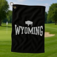 Wyoming Flag Retro Home State Vintage Distressed Golf Towel