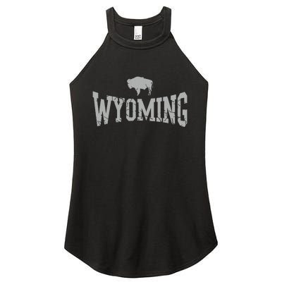 Wyoming Flag Retro Home State Vintage Distressed Women's Perfect Tri Rocker Tank