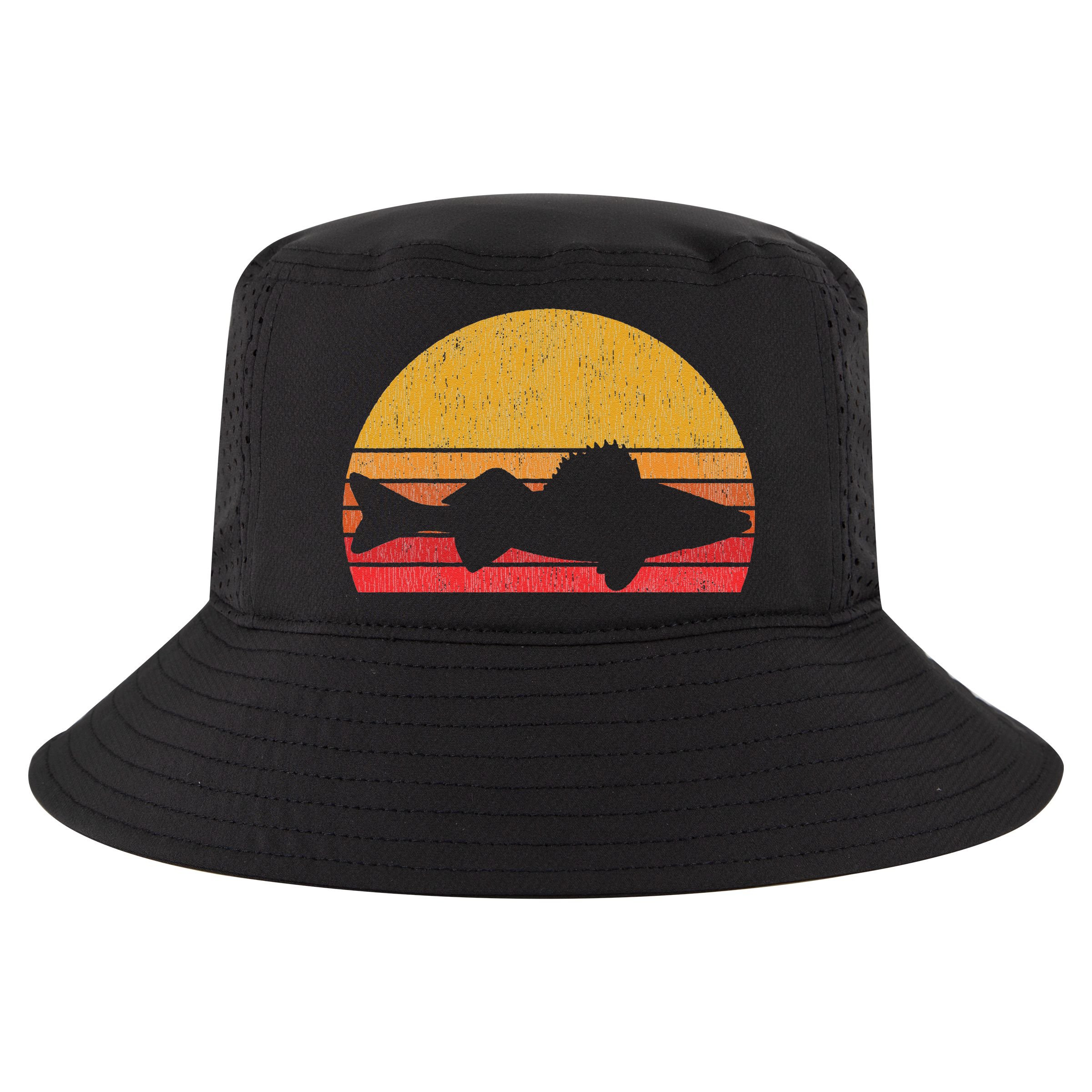 Walleye Fishing Retro Walleye Sauger Fisherman Cool Comfort Performance Bucket Hat
