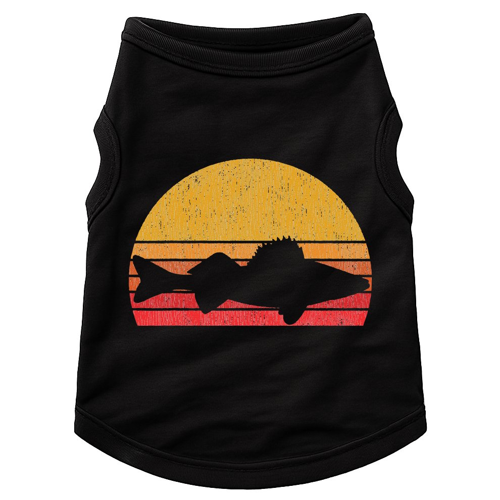 Walleye Fishing Retro Walleye Sauger Fisherman Doggie Tank